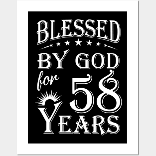 Blessed By God For 58 Years Christian Posters and Art